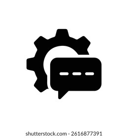Gear with Speech Bubble Highlighting Content Planning and Collaboration