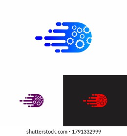 Gear speed of flaming  for racing event stock illustration