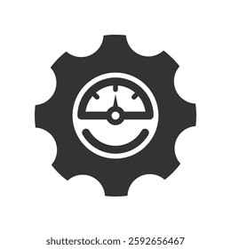 Gear Speedometer Logo, sleek and modern logo featuring a gear with an integrated speedometer, representing speed, precision, and mechanical expertise.