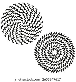 Gear spiral patterns. Cogwheel swirl designs. Mechanical rotation elements. Vector abstract texture