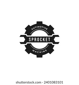 Gear Sprocket Logo Design for Automotive Machine Concept Vector Illustration Symbol Icon