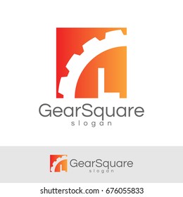gear square initial Letter L Logo design