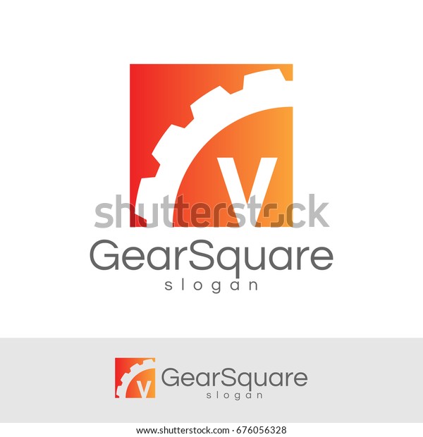 gear square initial\
Letter V Logo design