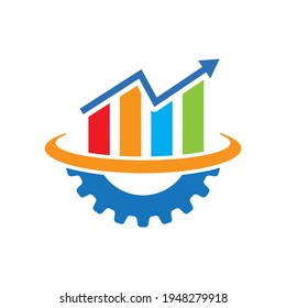 Gear Statistic Logo Design Element