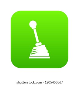 Gear stick icon digital green for any design isolated on white vector illustration