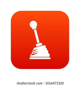 Gear stick icon digital red for any design isolated on white vector illustration