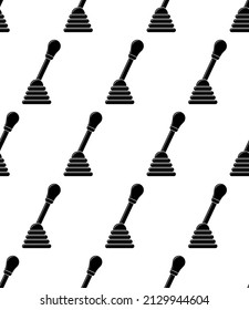 Gear Stick Icon Seamless Pattern, Metal Gear Lever Vector Art Illustration