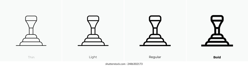 GEAR STICK icon. Thin, Light Regular And Bold style design isolated on white background