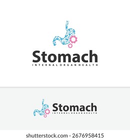 Vector con el logo de Gear Stomach. Diseño simple del logotipo del Vector para la salud humana médica.