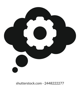 Gear storm thinking icon simple vector. Evidence reason solution. Positive focus