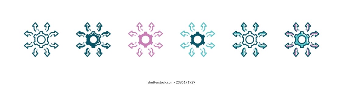 gear strategy decision planning icon vector business cogwheel control tactic option solution direction to success symbol illustration