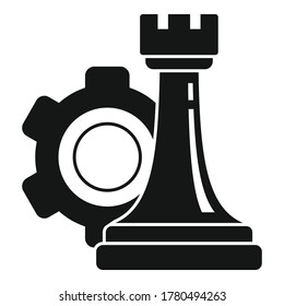 Gear strategy rook icon. Simple illustration of gear strategy rook vector icon for web design isolated on white background