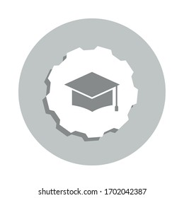 gear, student hat, knowledge management badge icon. Simple glyph, flat vector of Business icons for ui and ux, website or mobile application
