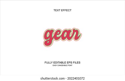 Gear style editable text effect