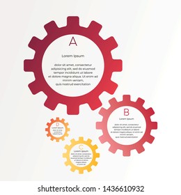 gear style infographic. business visualization template. four steps charts