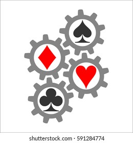 Gear suit. Card suit icon - stock vector