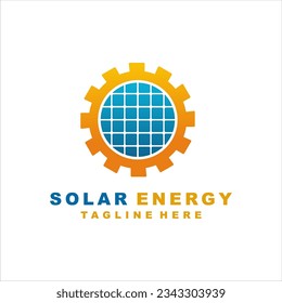 Gear and Sun Solar Energy Logo design concept