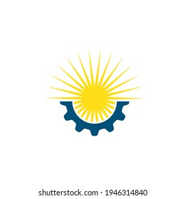 Gear sun vector icon illustration design template