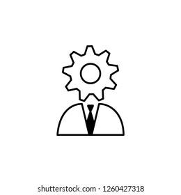 Gear, support, businessman icon on white background. Can be used for web, logo, mobile app, UI, UX on white background