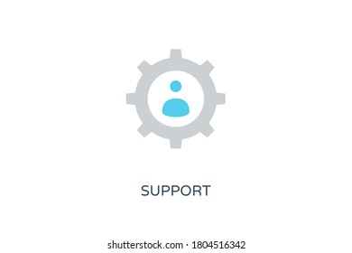 Gear Support  in vector. Logotype