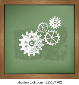 Gear symbol on background background, vector