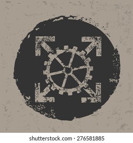 Gear symbol on grunge design,grunge vector