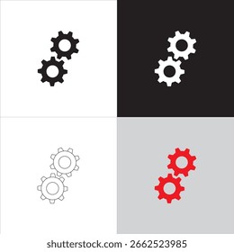 El símbolo de engranaje representa Configuraciones o mecánicas. Este icono se utiliza comúnmente en las interfaces. Perfecto para tecnología, herramientas o temas de automatización. El estilo de Vector se adapta a los diseños digitales modernos.