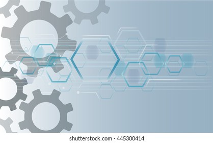 Gear symbol with Technology line and space abstract background