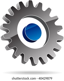 Gear symbol. Vector illustration.