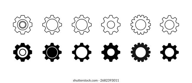 Gear symbol vector illustration isolated on white background
