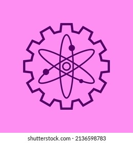 gear symbol vector with science concept