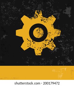 Gear symbol,grunge vector