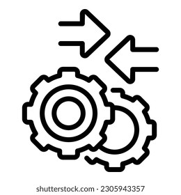 Gear system barter icon outline vector. Payment digital. Rich data