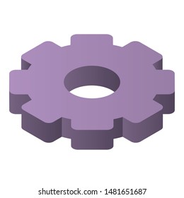 Gear system icon. Isometric of gear system vector icon for web design isolated on white background