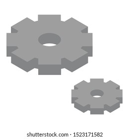 Gear system icon. Isometric of gear system vector icon for web design isolated on white background
