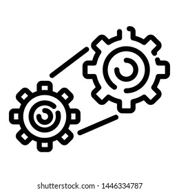 Gear system icon. Outline gear system vector icon for web design isolated on white background