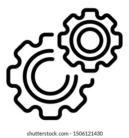 Gear system icon. Outline gear system vector icon for web design isolated on white background