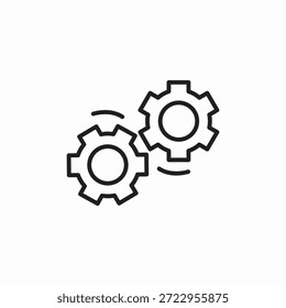 Vector de signo de icono de sistema de engranajes