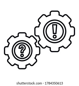 Gear system innovation icon. Outline gear system innovation vector icon for web design isolated on white background