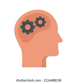 Neuromarketing-Symbol für das Zahnradsystem. Flache Illustration des Gangsystems Neuromarketing, Vektorsymbol einzeln auf weißem Hintergrund