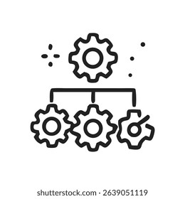 Gear System Organization Icon. Vector.