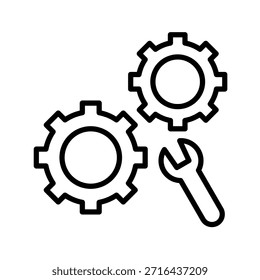 Icono de esquema del sistema de engranajes Ilustración vectorial