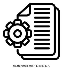 Symbol für die Papiere des Fanggeräts. Rahmengetriebe-Systempapiere Vektorsymbol für Webdesign einzeln auf weißem Hintergrund
