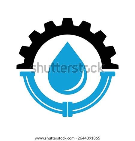 gear system plumbing logo design icon vector template