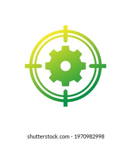 Gear and target logo, vector icon