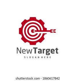 Gear Target logo vector template, Creative Target logo design concepts, Icon symbol, illustration