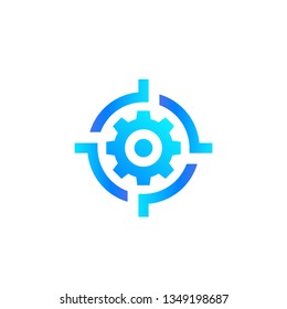 Gear and target vector logo