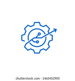 Gear Tech Improvement Logo Vector Icon Illustration In Line Outline Style