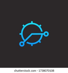 Gear tech logo design template vector