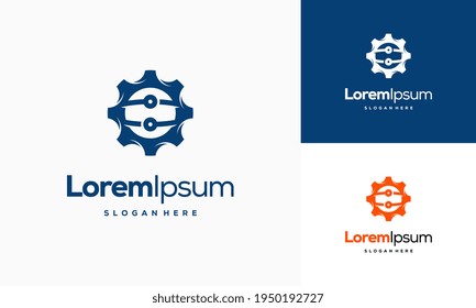 Gear Tech logo designs concept vector, Techno Gear logo Mechanic symbol